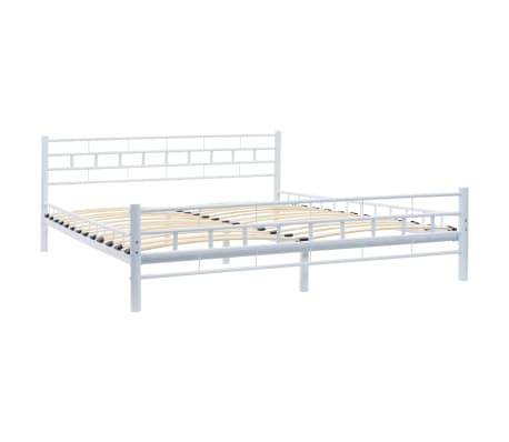 vidaXL Lovos rėmas, baltos sp., 160x200 cm, metalas