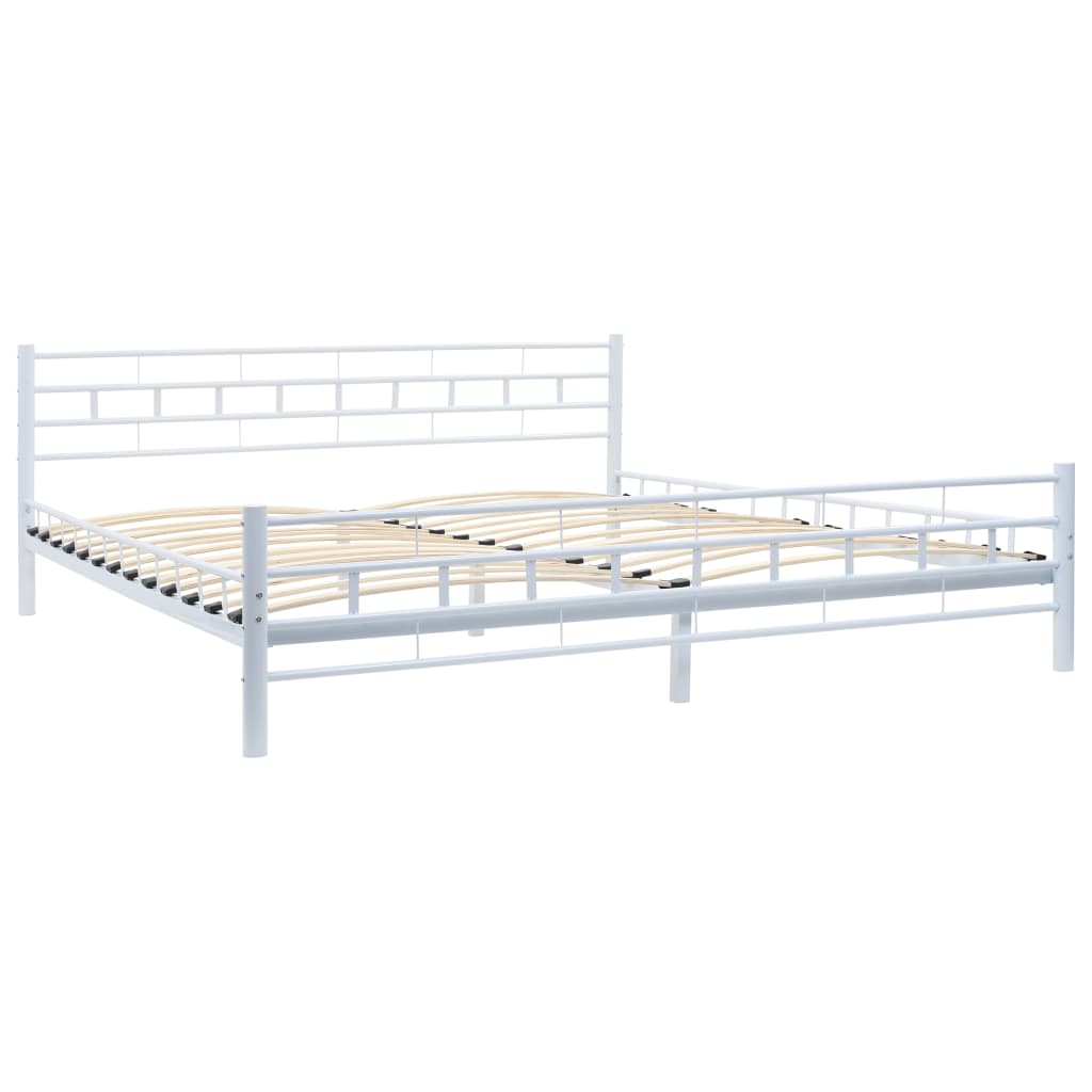 vidaXL Bedframe metaal wit 180x200 cm