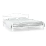 vidaXL Metal Bed Frame with Slatted Base 140x200 cm Curl Design White