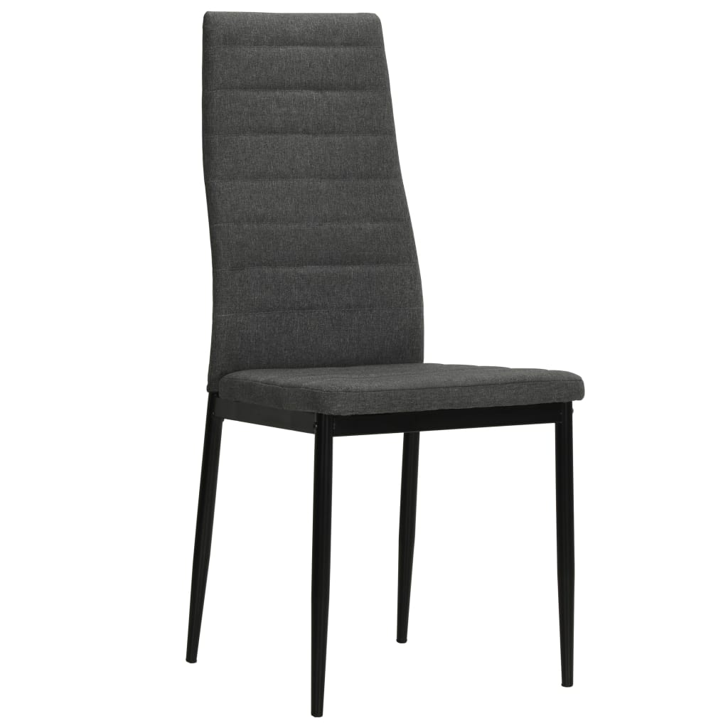 

vidaXL Eetkamerstoelen 4 st stof donkergrijs