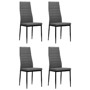 Jídelní židle 4 ks světle šedé textil