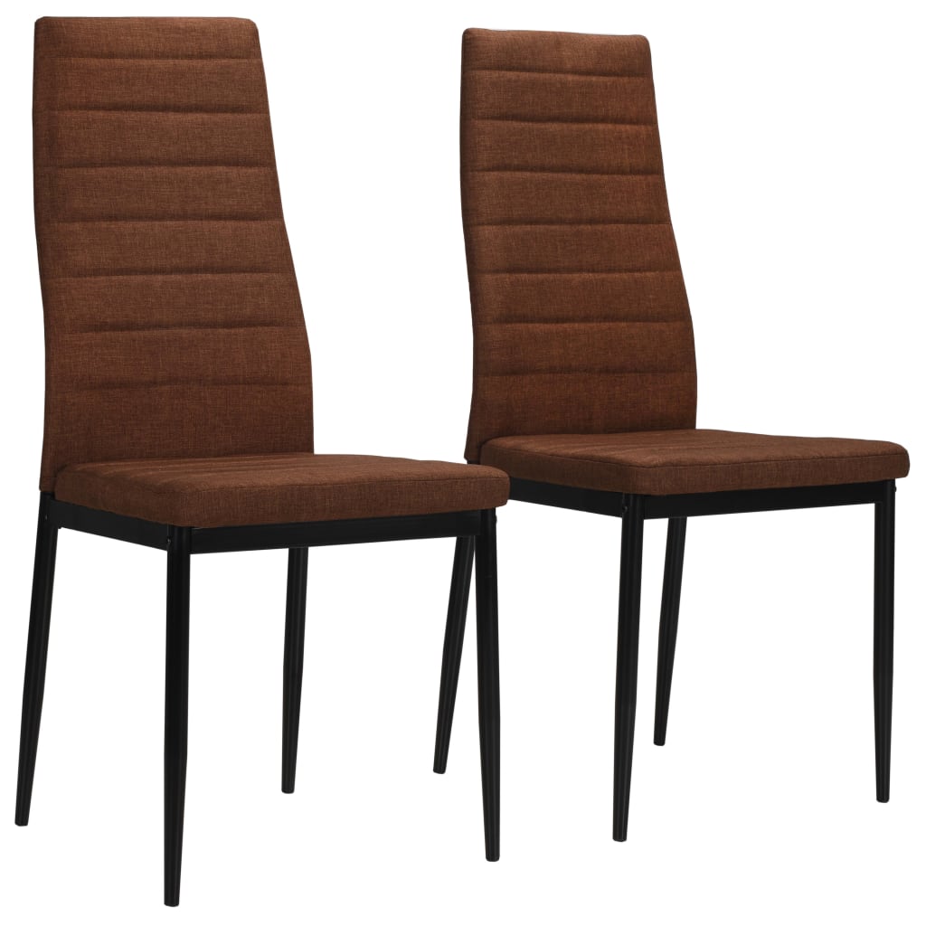 vidaXL Chaises de salle à manger 2 pcs Marron Tissu