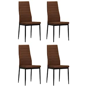 Jídelní židle 4 ks hnědé textil - obrázek 1