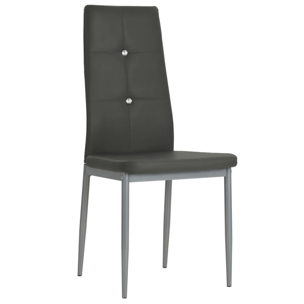 vidaXL Eetkamerstoelen 43x43,5x96 cm kunstleer grijs 2 st