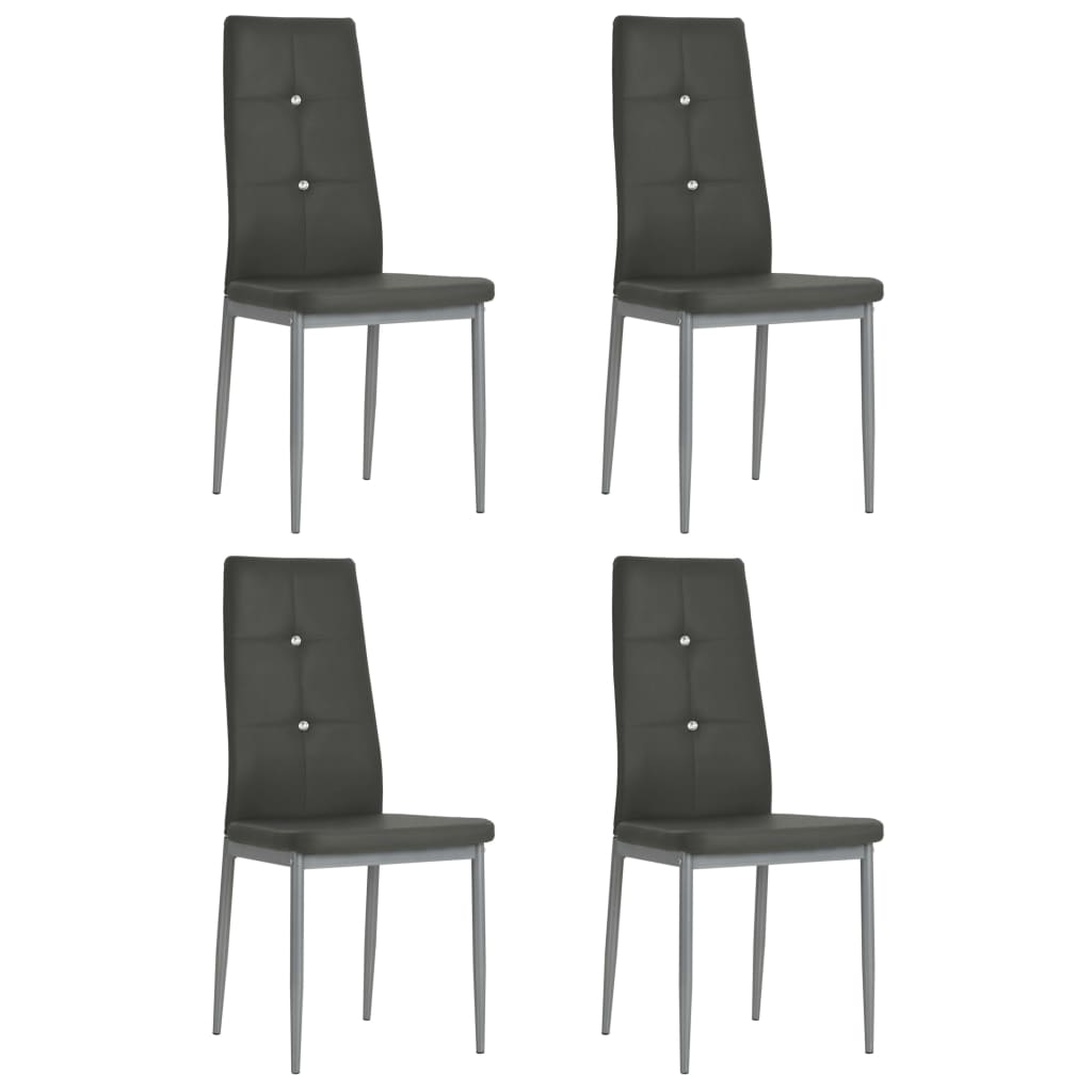 vidaXL Esszimmerstühle 4 Stk. Grau Kunstleder