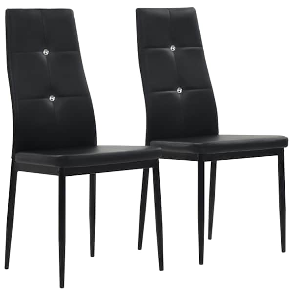 vidaXL s&ouml;&ouml;gitoolid 2 tk, must, kunstnahk