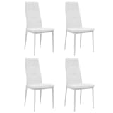 vidaXL Matstolar 4 st konstläder 43x43,5x96 cm vit
