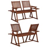 vidaXL Banco de jardim em madeira de acácia maciça 165 cm