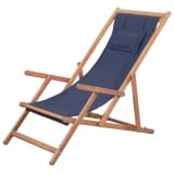 vidaXL Klappbarer Strandstuhl Stoff Blau