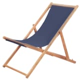 vidaXL Klappbarer Strandstuhl Stoff Blau