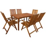 vidaXL Juego de muebles de jardín de madera maciza de acacia 7 piezas
