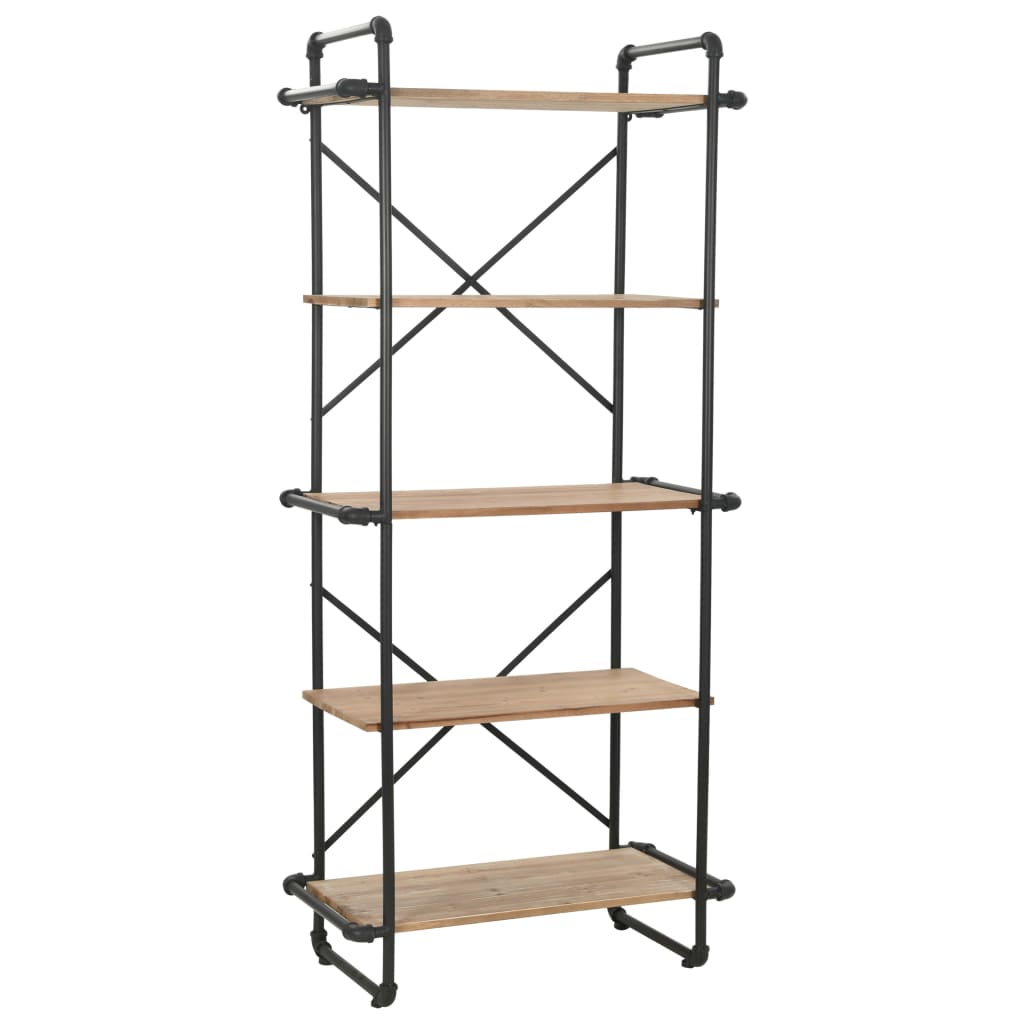 Image of vidaXL Bookcase Solid Firwood and Steel 80x42x180 cm
