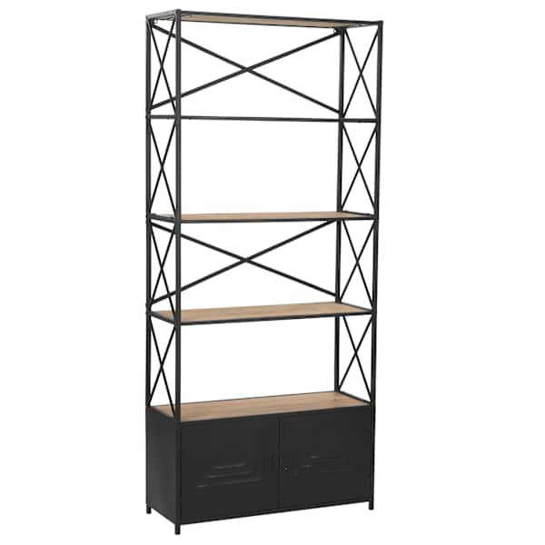 vidaXL raamaturiiul, nulupuit ja teras, 80x32,5x180 cm