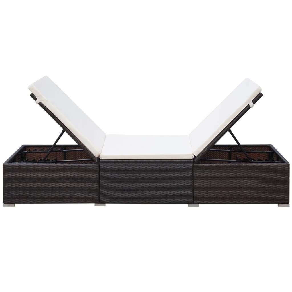 Patio Lounge Chair with Adjustable Backrest Sunlounger Poly Rattan vidaXL - Picture 33 of 35