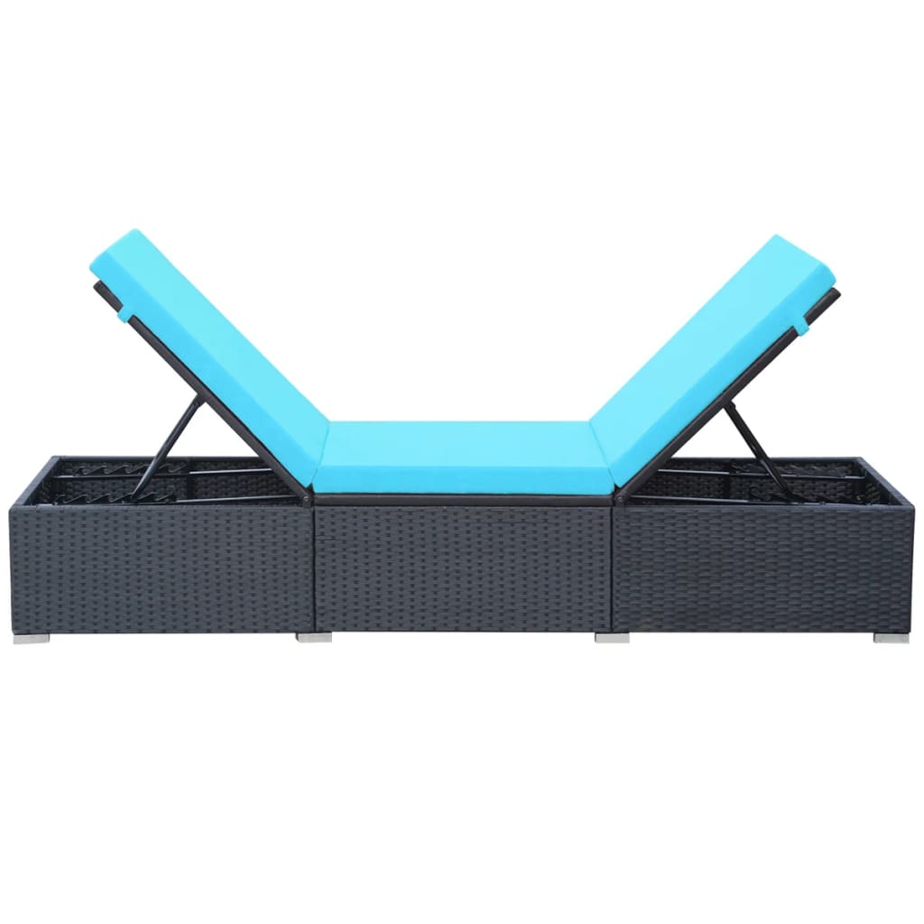 Patio Lounge Chair with Adjustable Backrest Sunlounger Poly Rattan vidaXL - Picture 10 of 35
