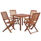 vidaXL Set de muebles de jardín de madera maciza de acacia 5 piezas