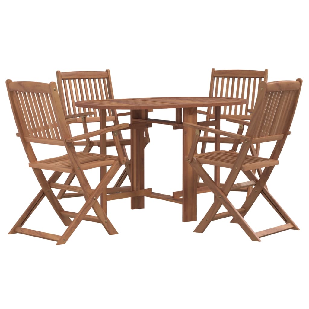 Mobilier à dîner d'extérieur pliable 5 pcs Bois d'acacia solide