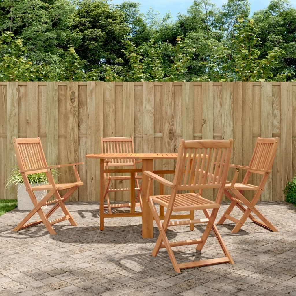 vidaXL Set mobilier de exterior pliabil, 5 piese, lemn masiv de acacia