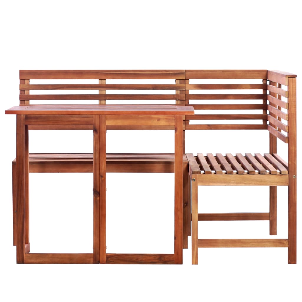 Set mobilier bistro, 2 piese, lemn masiv de acacia