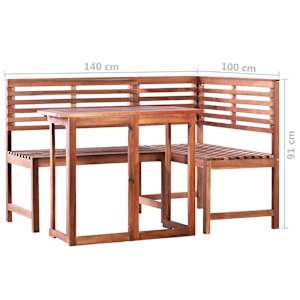 2dílný bistro set masivní akáciové dřevo - obrázek 8
