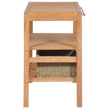vidaXL Móvel lavatório c/ 2 cestos casa banho teca maciça 74x45x75 cm[4/9]