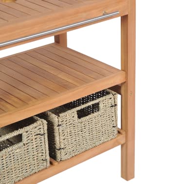 vidaXL Móvel lavatório c/ 2 cestos casa banho teca maciça 74x45x75 cm[5/9]