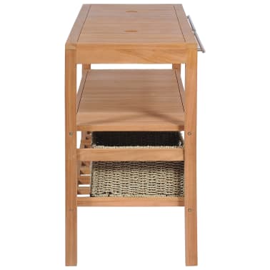 vidaXL Móvel lavatório c/ 4 cestos casa banho teca maciça 132x45x75 cm[4/11]