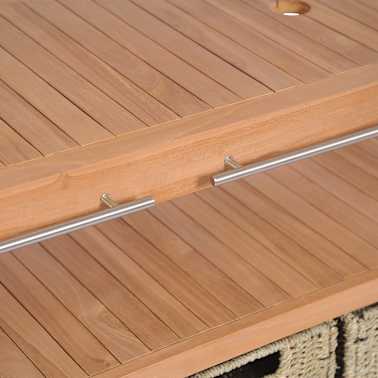 vidaXL Móvel lavatório c/ 4 cestos casa banho teca maciça 132x45x75 cm[6/11]
