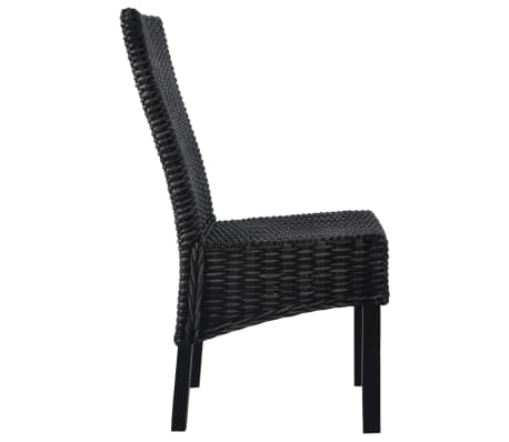 vidaXL Sillas de comedor 2 unidades ratán Kubu y madera mango negro