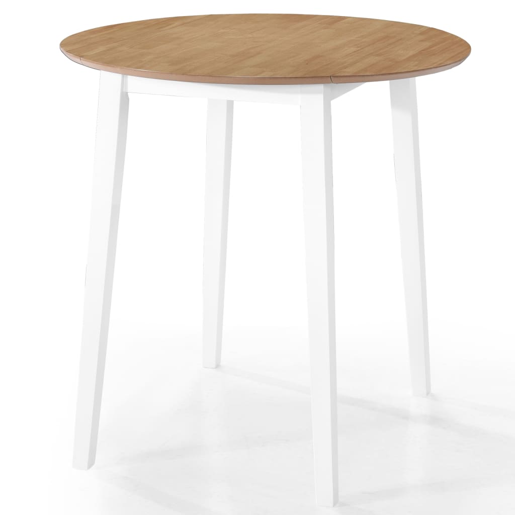 vidaXL Jeu de table et chaise de bar 5pcs Bois massif Naturel et blanc