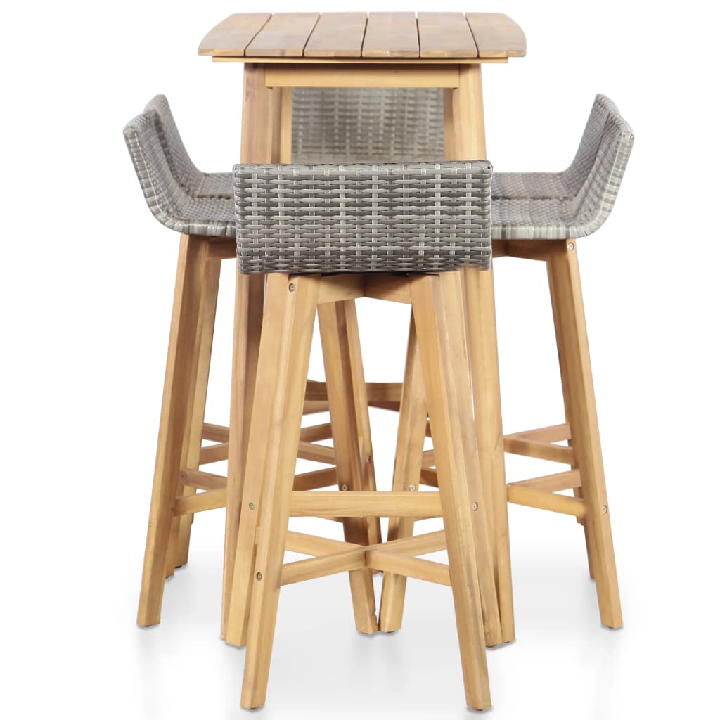 VidaXL - vidaXL Barset poly rattan en massief acaciahout 7-delig