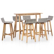 vidaXL Barset poly rattan en massief