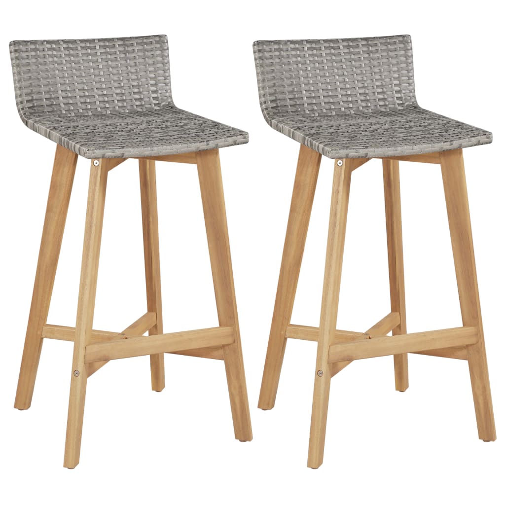 vidaXL Tabourets de bar 2 pcs Bois d'acacia solide