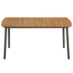 vidaXL havebord massivt akacietr&aelig; og st&aring;l 150 x 90 x 72 cm