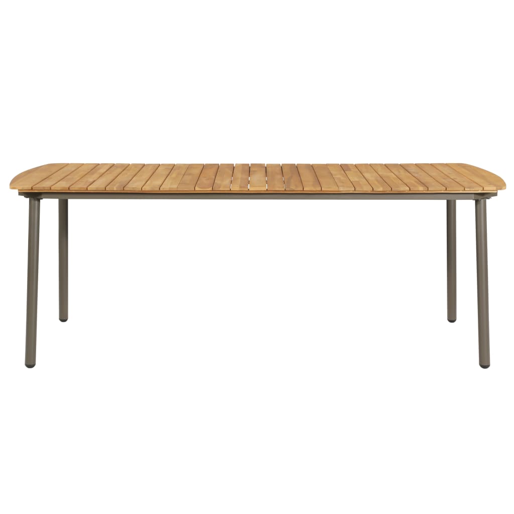 vidaXL Patio Table 78.7"x39.4"x28.3" Solid Acacia Wood and Steel