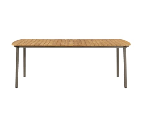 vidaXL Garden Table 200x100x72cm Solid Acacia Wood and Steel