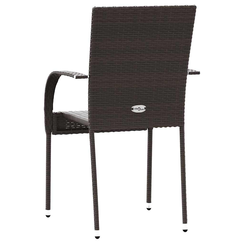 Stackable Outdoor Chairs - Poly Rattan in Brown, Black, Gray vidaXL - Picture 15 of 45