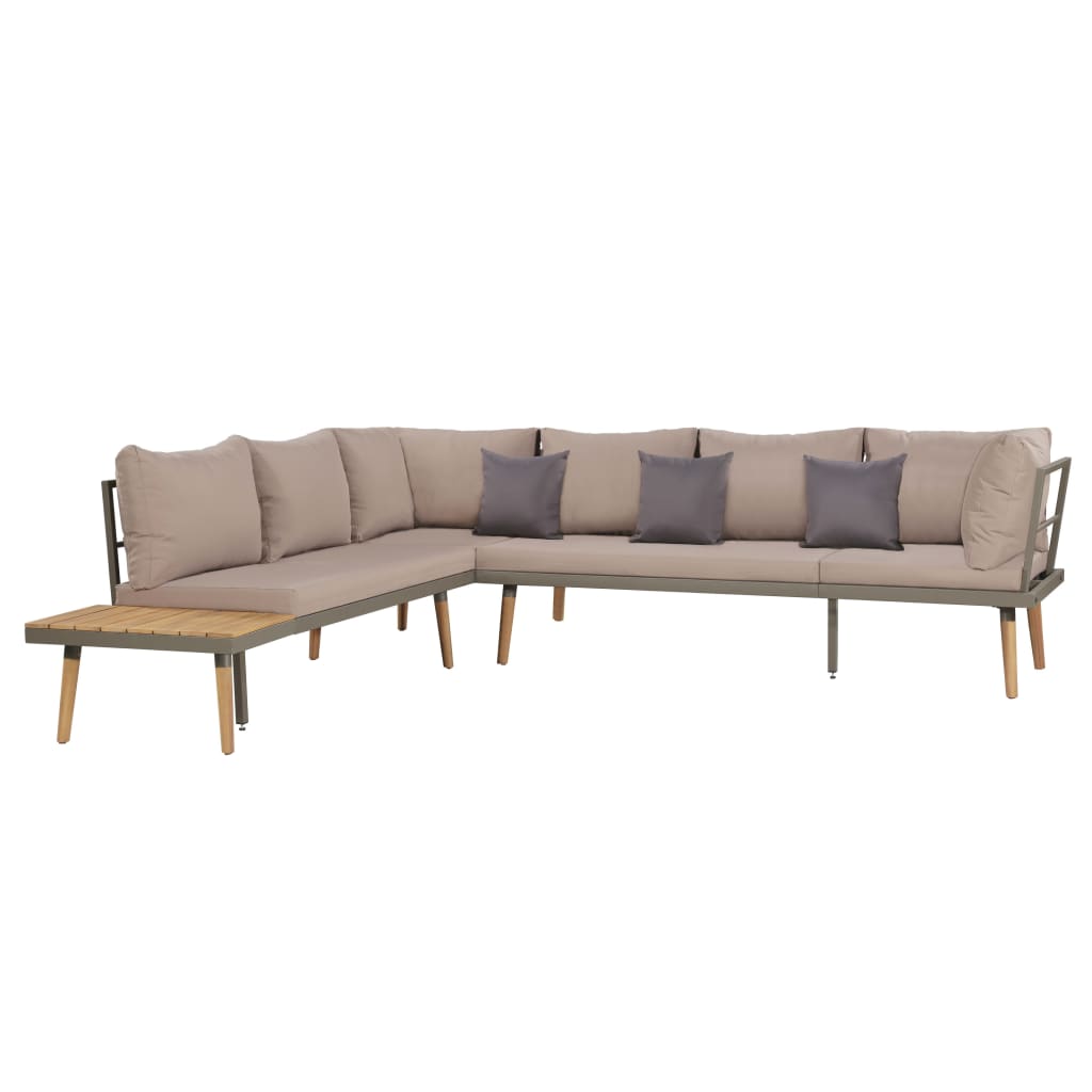 vidaXL 4-delige Loungeset met kussens massief acaciahout bruin afbeelding