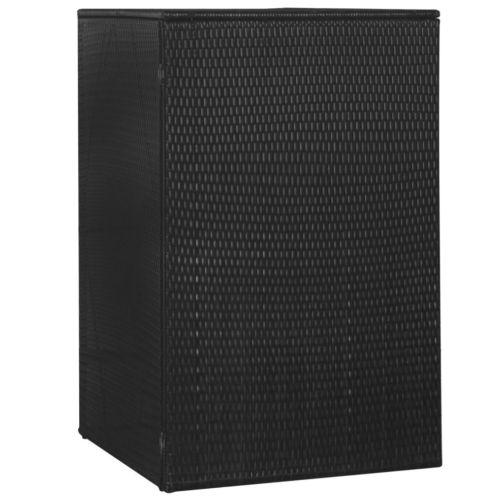 vidaXL Kutija od poliratana za kantu za otpad crna 76 x 78 x 120 cm