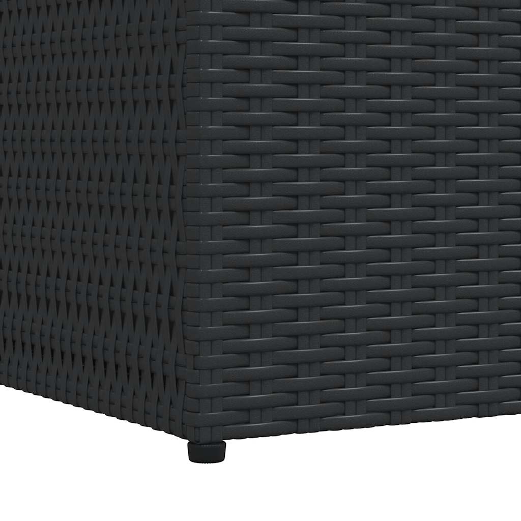 Fekete polyrattan kerti tárolóláda 150 x 100 x 100 cm 