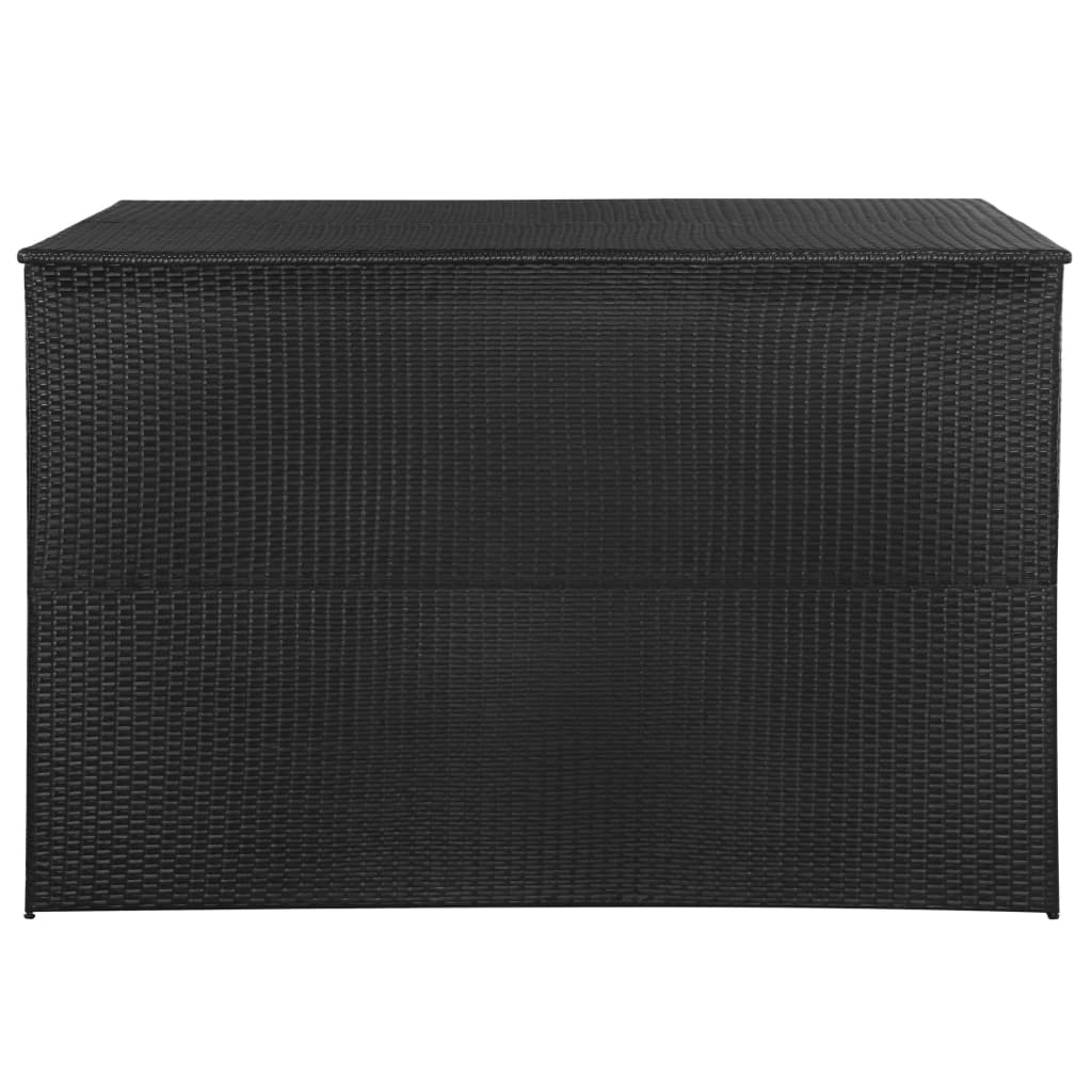 vidaXL Patio Storage Box Black 59"x39.4"x39.4" Poly Rattan