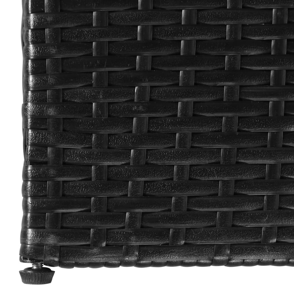 fekete polyrattan kerti tárolóláda 150 x 100 x 100 cm