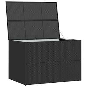 Zahradní úložný box černý 150 x 100 x 100 cm polyratan - obrázek 5