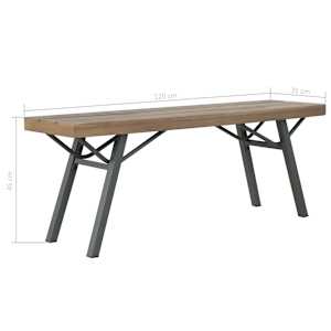 Zahradní lavice 120 cm masivní akáciové dřevo - obrázek 6