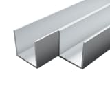 vidaXL Hliníkové kanály 4 ks U-profil 1m 10x10x2mm
