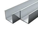 vidaXL Hliníkové kanály 4 ks U-profil 1m 15x15x2mm