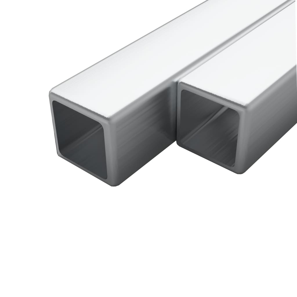 vidaXL Tuburi din oțel inoxidabil 2 buc. 15x15x1,5 mm pătrat V2A, 2 m vidaXL