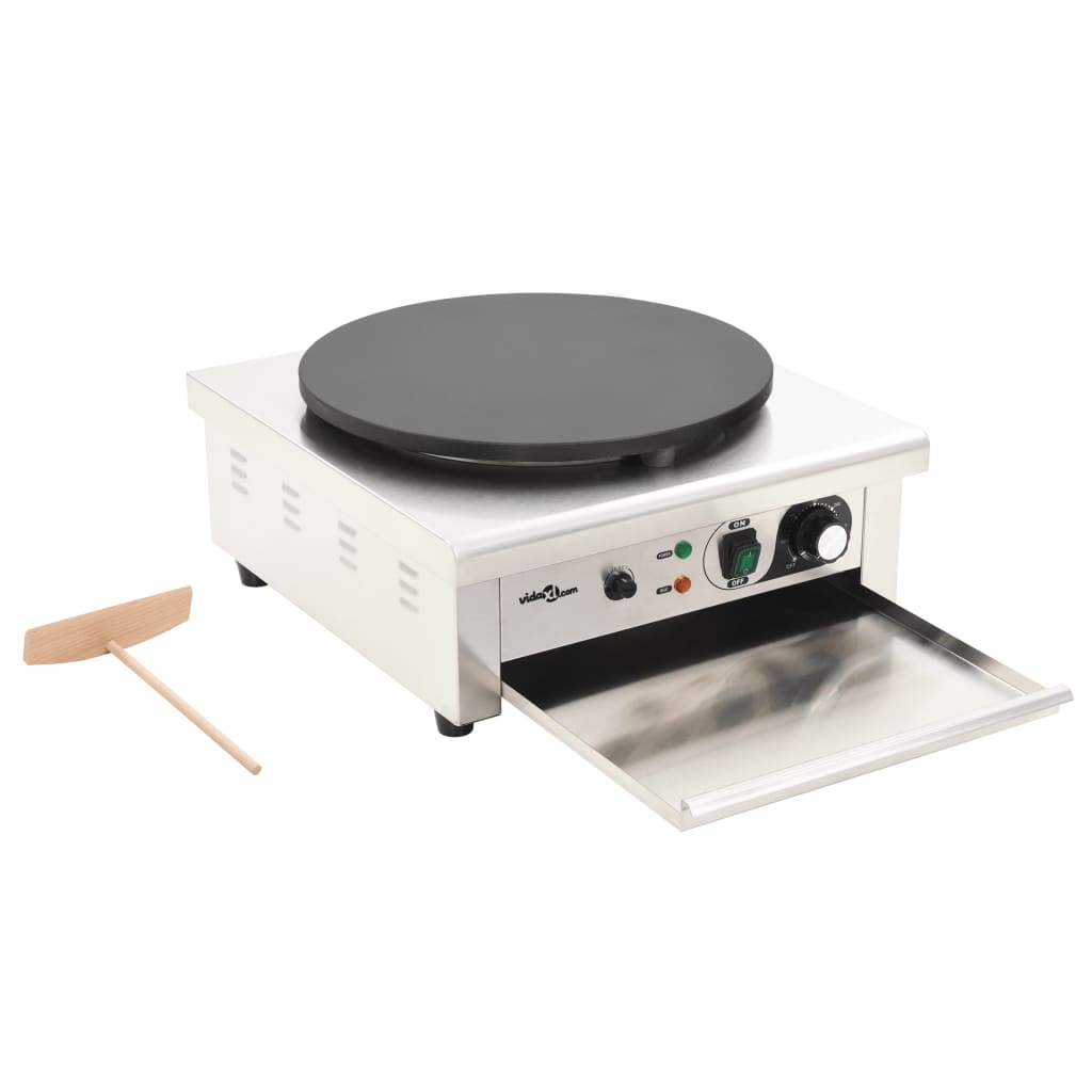  Crêpière électrique avec bac de récupération 40 cm 3000 W