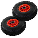 vidaXL Steekwagenwielen 3,00-4 (260x85) rubber 2 st