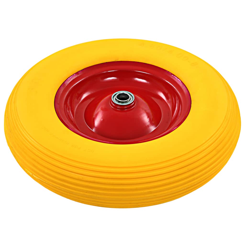 vidaXL Roată de roabă cu osie, 4.00-8, PU solid, 390 mm